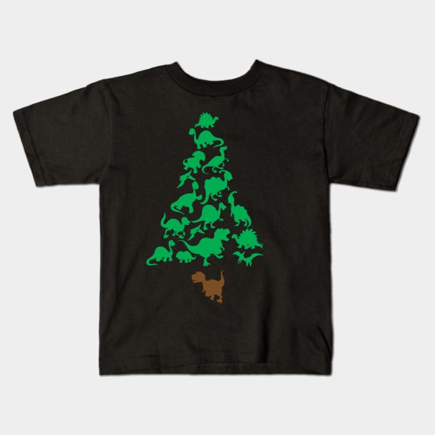 Christmas Dinosaur Tree Rex Pajamas Men Boys Xmas Lights Kids T-Shirt by saugiohoc994